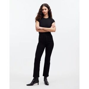 Madewell Black Mid-Rise Kick Out Classic Stretch Minimalist Jeans‎ Size 24 Tall
